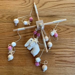 NWOT Wooden baby girl mobile